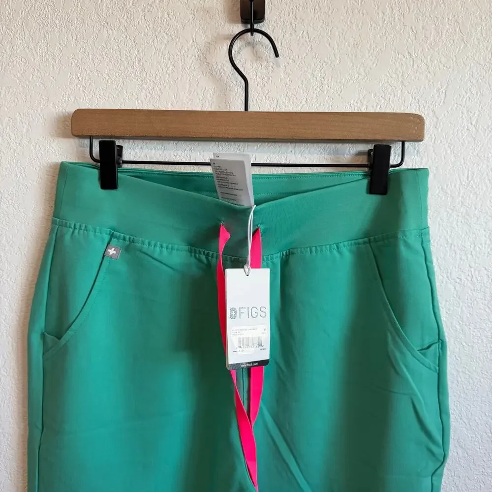 NEW NWT Figs High Waisted Zamora 6-Pocket Jogger Scrub Pants Surgical Green M - Picture 10 of 16